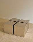 Mid-Century French Modernist Stainless Steel "Cube" Coffee / Side Tables Attributed to Maria Pergay