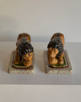 A Magnificent Pair of Vintage Medici-Style Pottery Lions