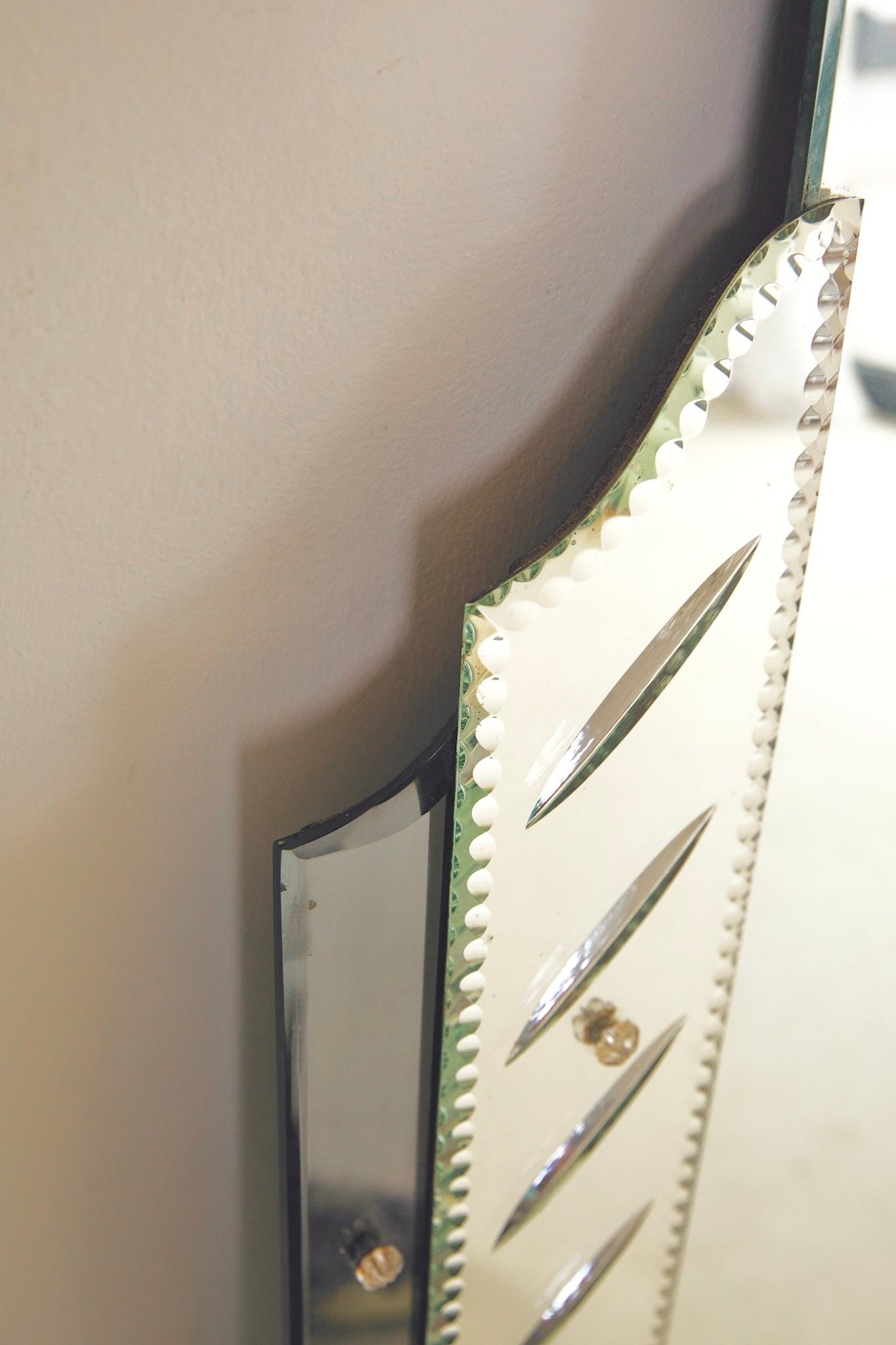 Blue Art Deco Mantle Mirror