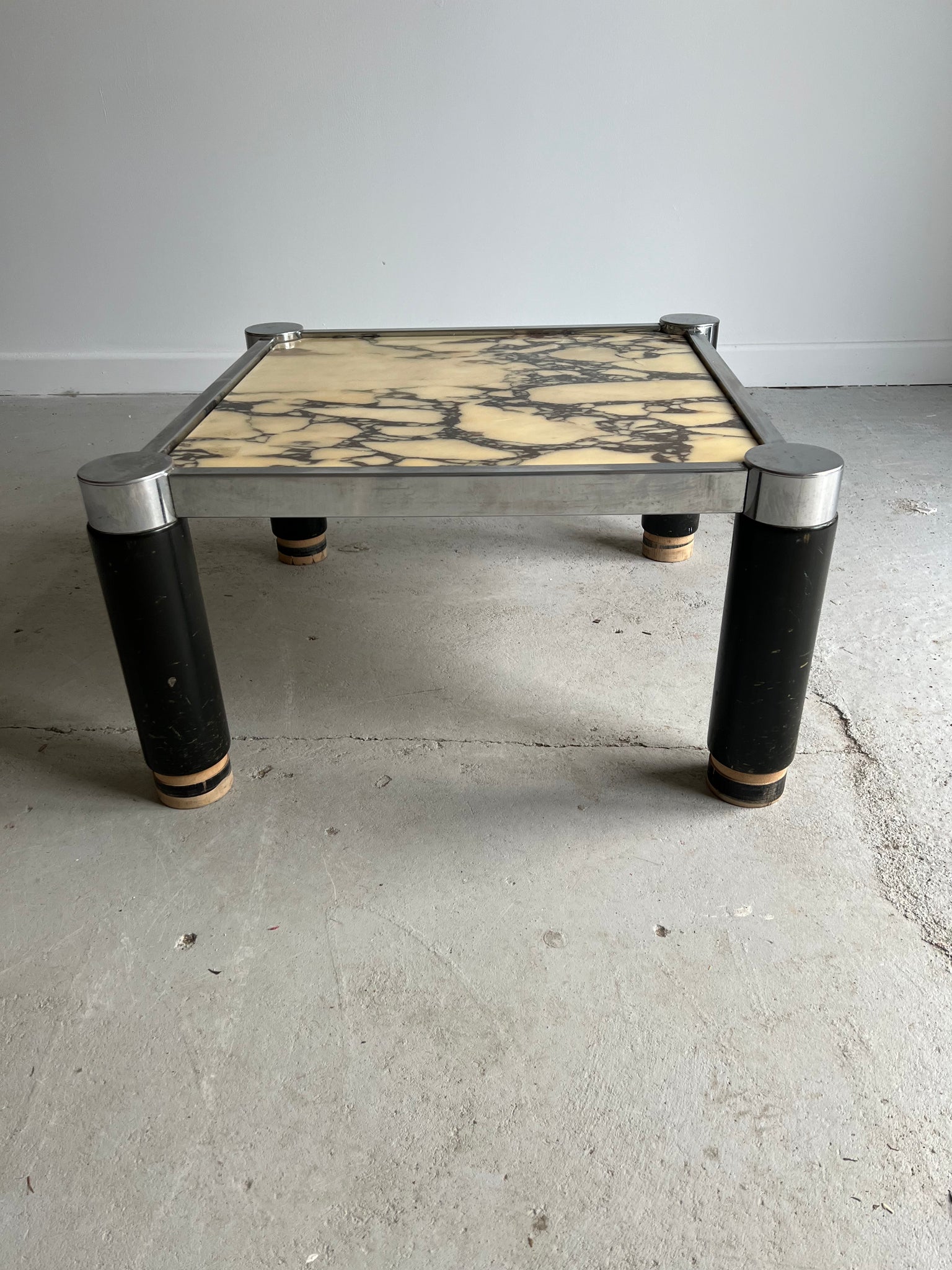 1980s Yellow Marble Coffee Table