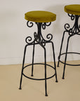 Set of x4 French Art Deco Forged Bar Stools