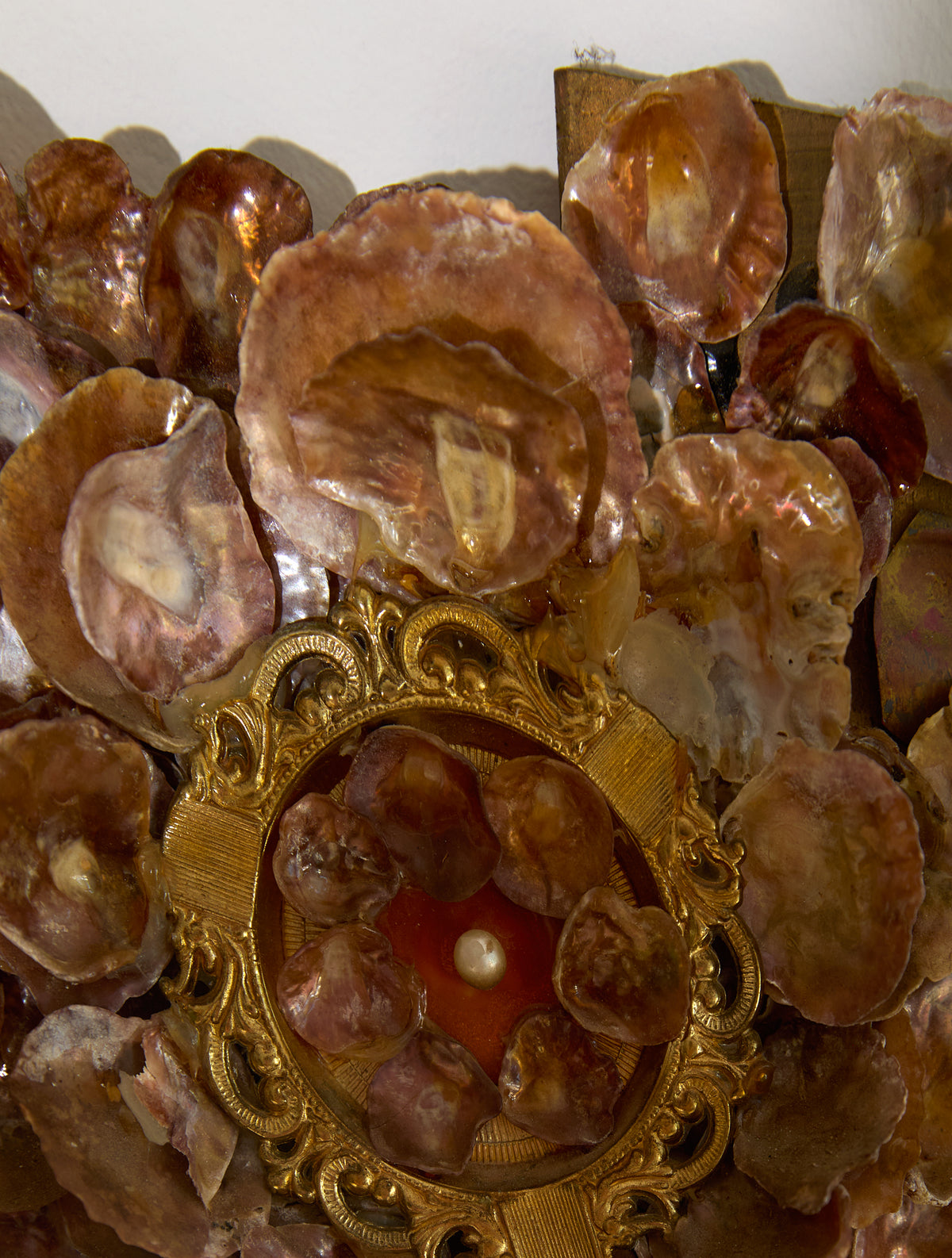 Saddle Oyster Shell Mosaic Mirror