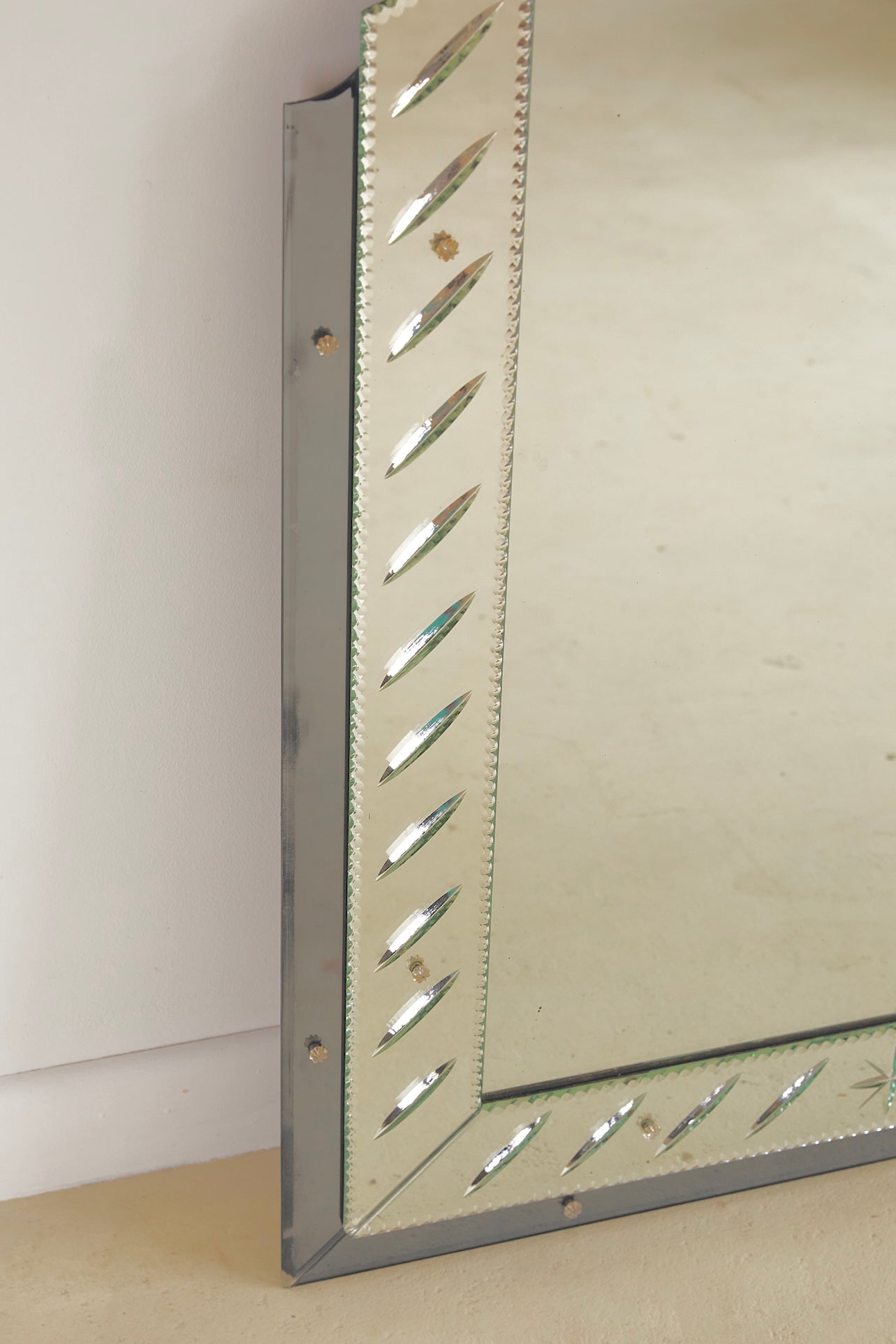 Blue Art Deco Mantle Mirror
