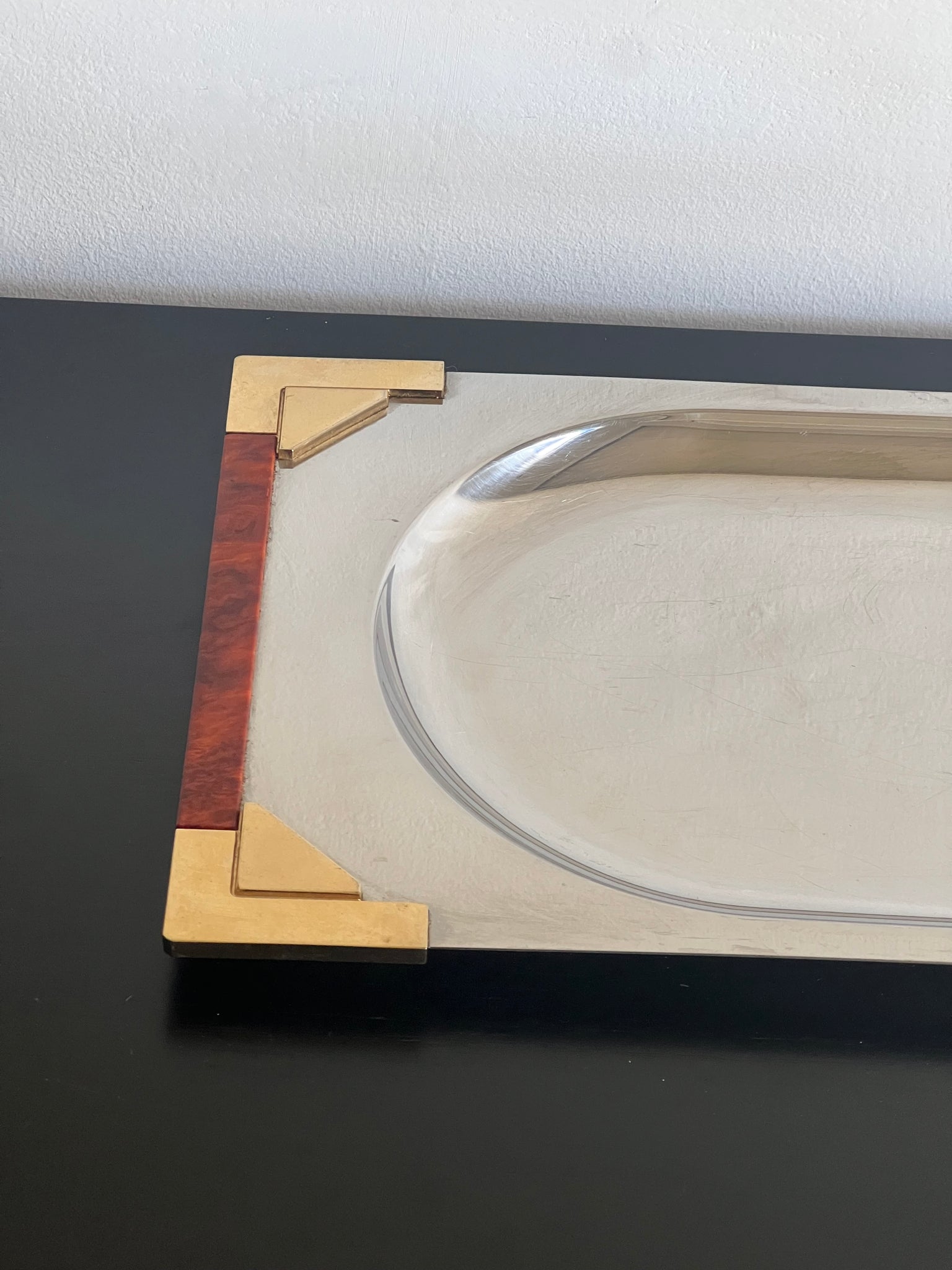 French Steel and Tortoise Tray