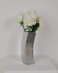 90s Curved Aluminium Chrome Vase