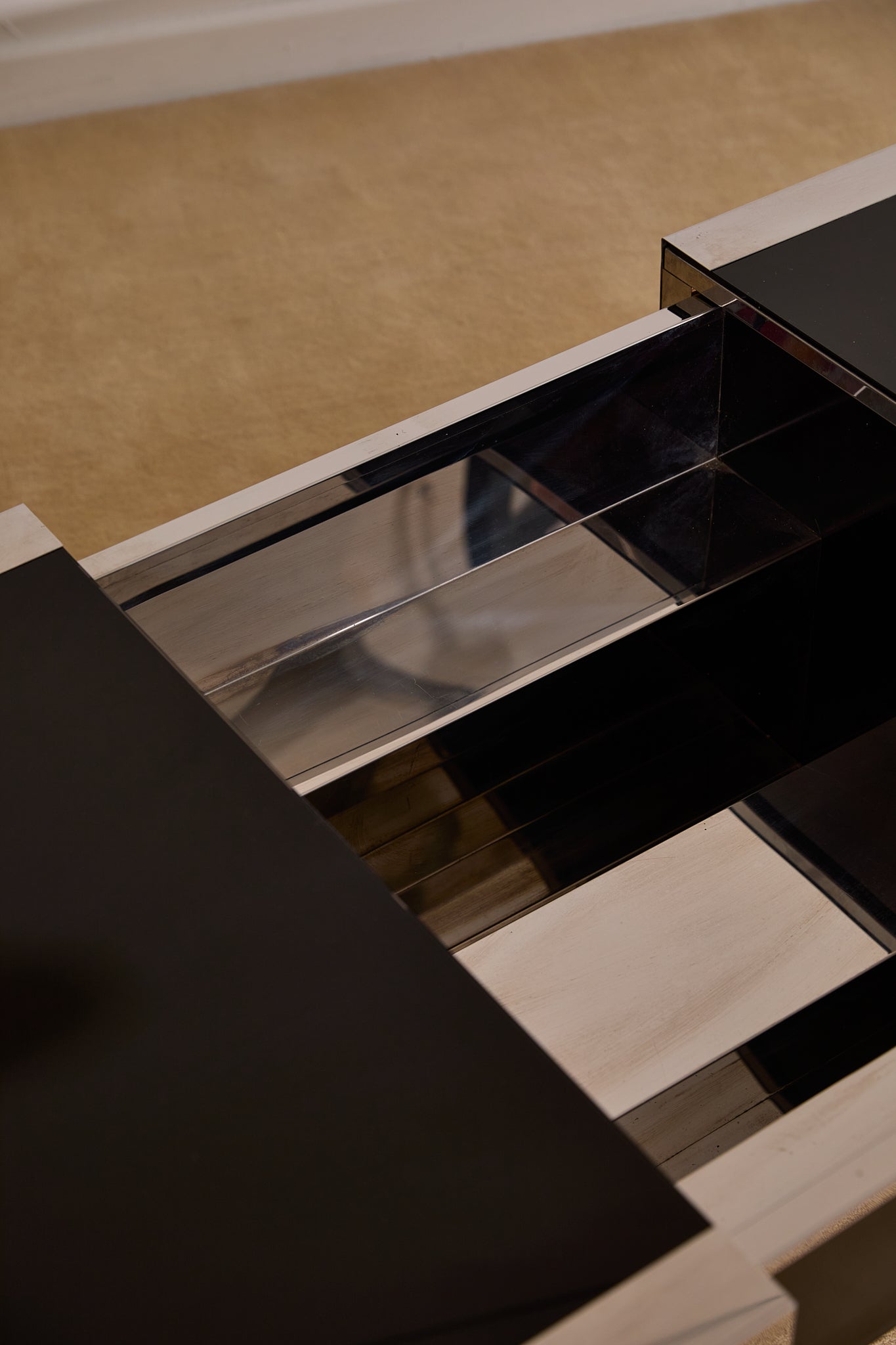 Vintage Willy Rizzo for Cidue Dry Bar Coffee Table | Italian, 1970s