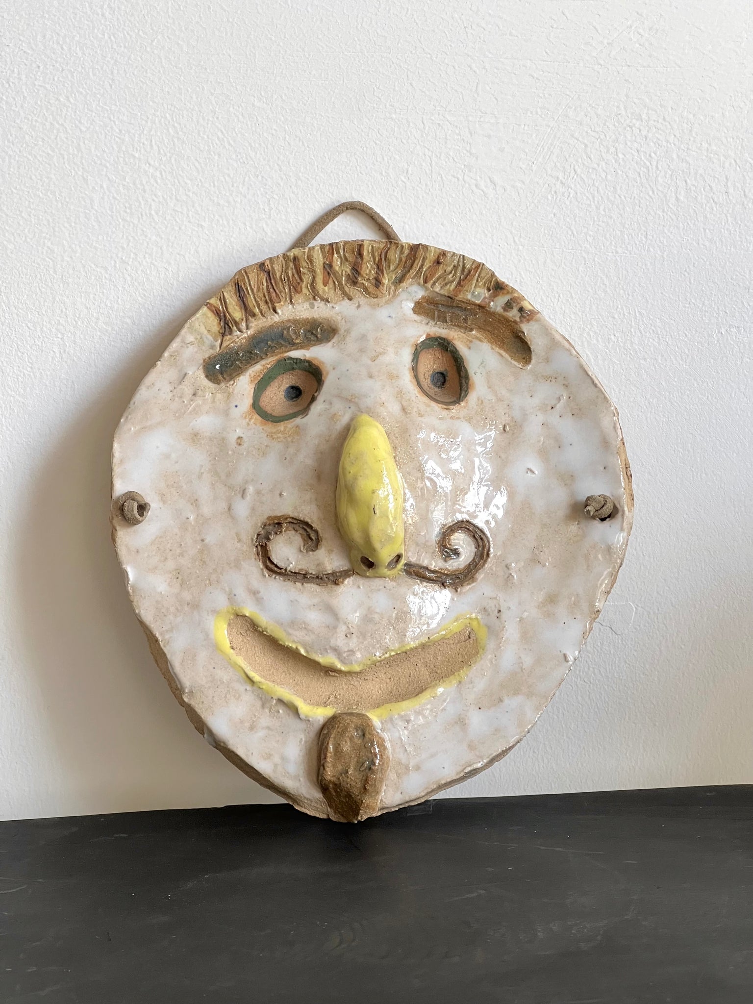 French Ceramic Face Wall Hanging