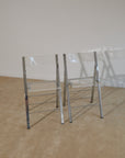 Pair of Lucite and Chrome Folding Chairs