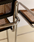 Pair of Cane and Chrome Bar Stools