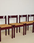 Set of x6 Carimate Dining Chairs Burgundy