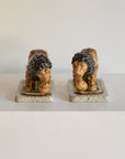 A Magnificent Pair of Vintage Medici-Style Pottery Lions