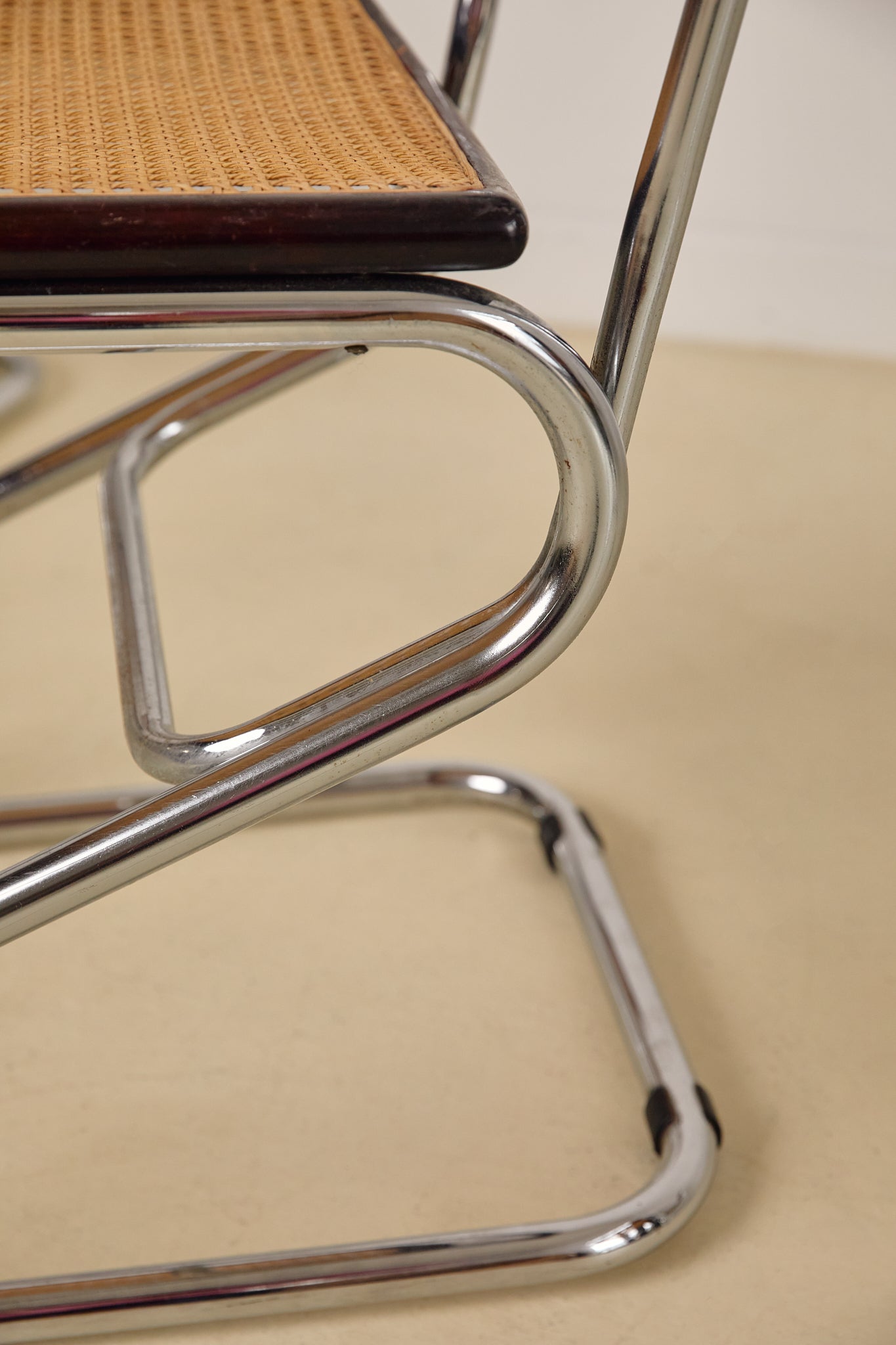 Chrome and Rattan Dining Chairs