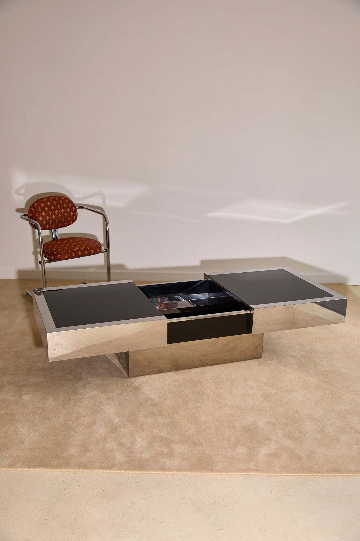 Vintage Willy Rizzo for Cidue Dry Bar Coffee Table | Italian, 1970s