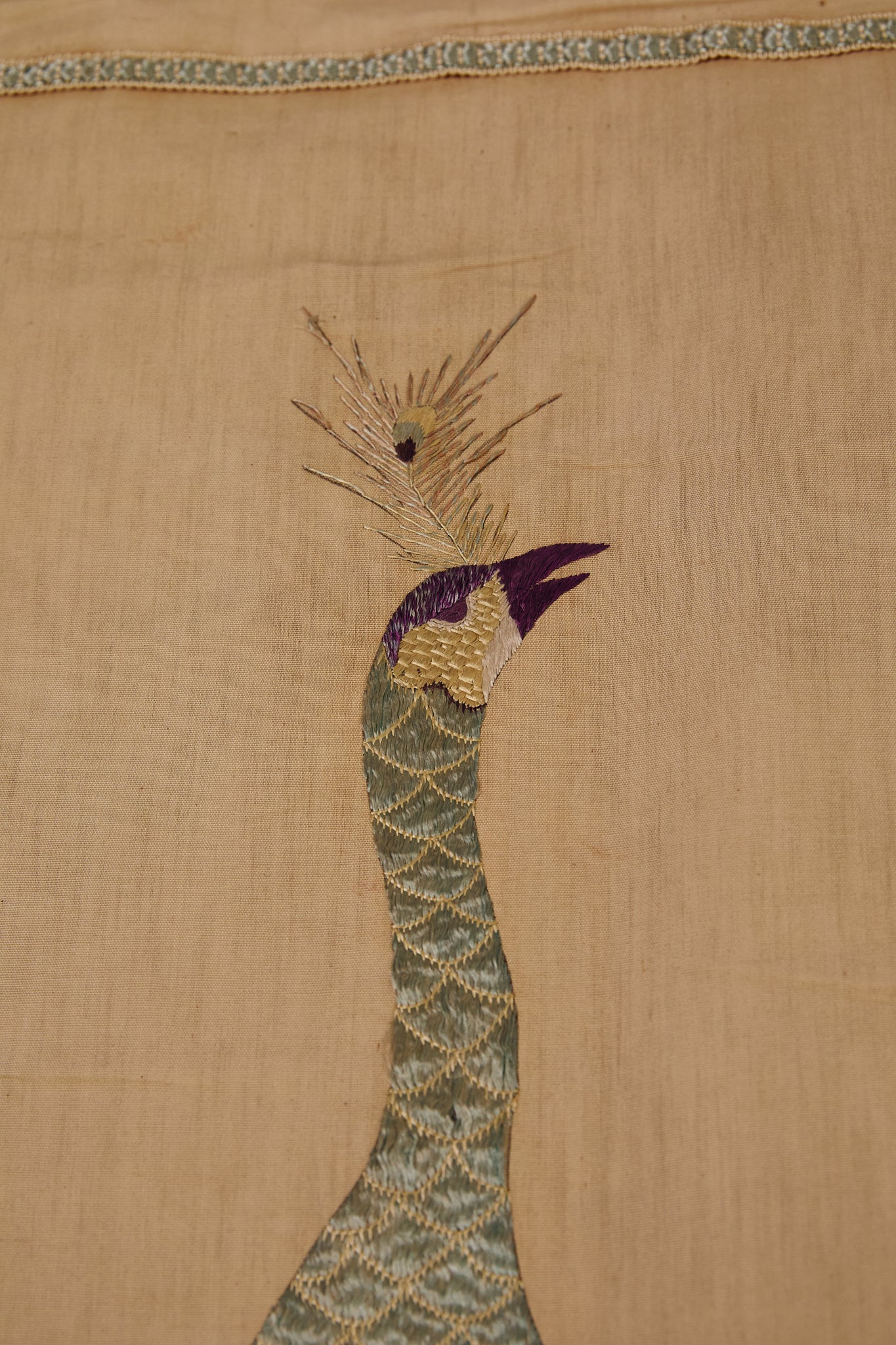 Vintage Chinese Silk Peacock Tapestry