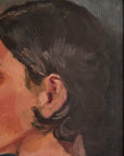 Intimate Vintage Oil Painting Of a Woman in Profile