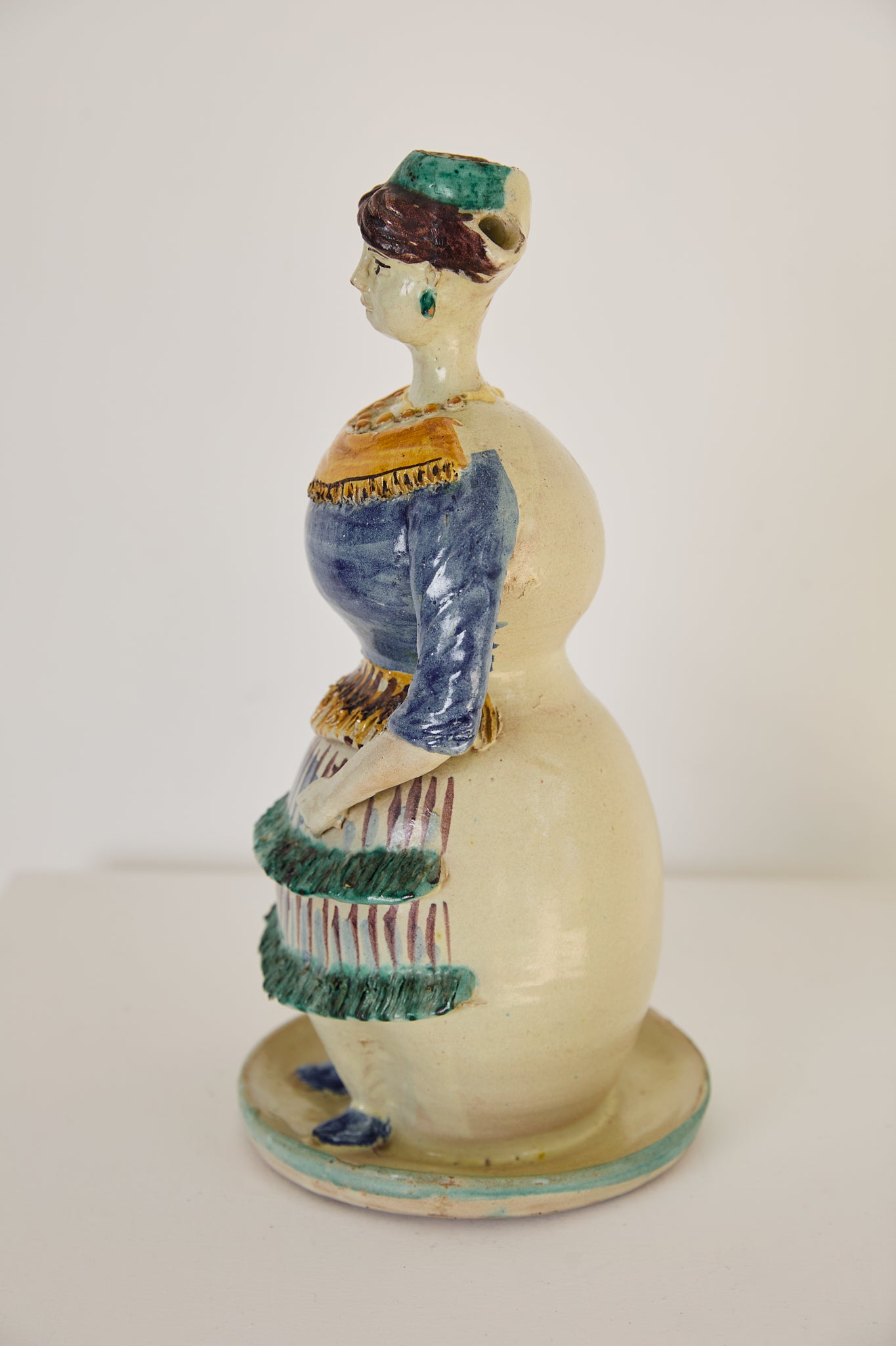 Maiolica Lamp in the shape of a woman