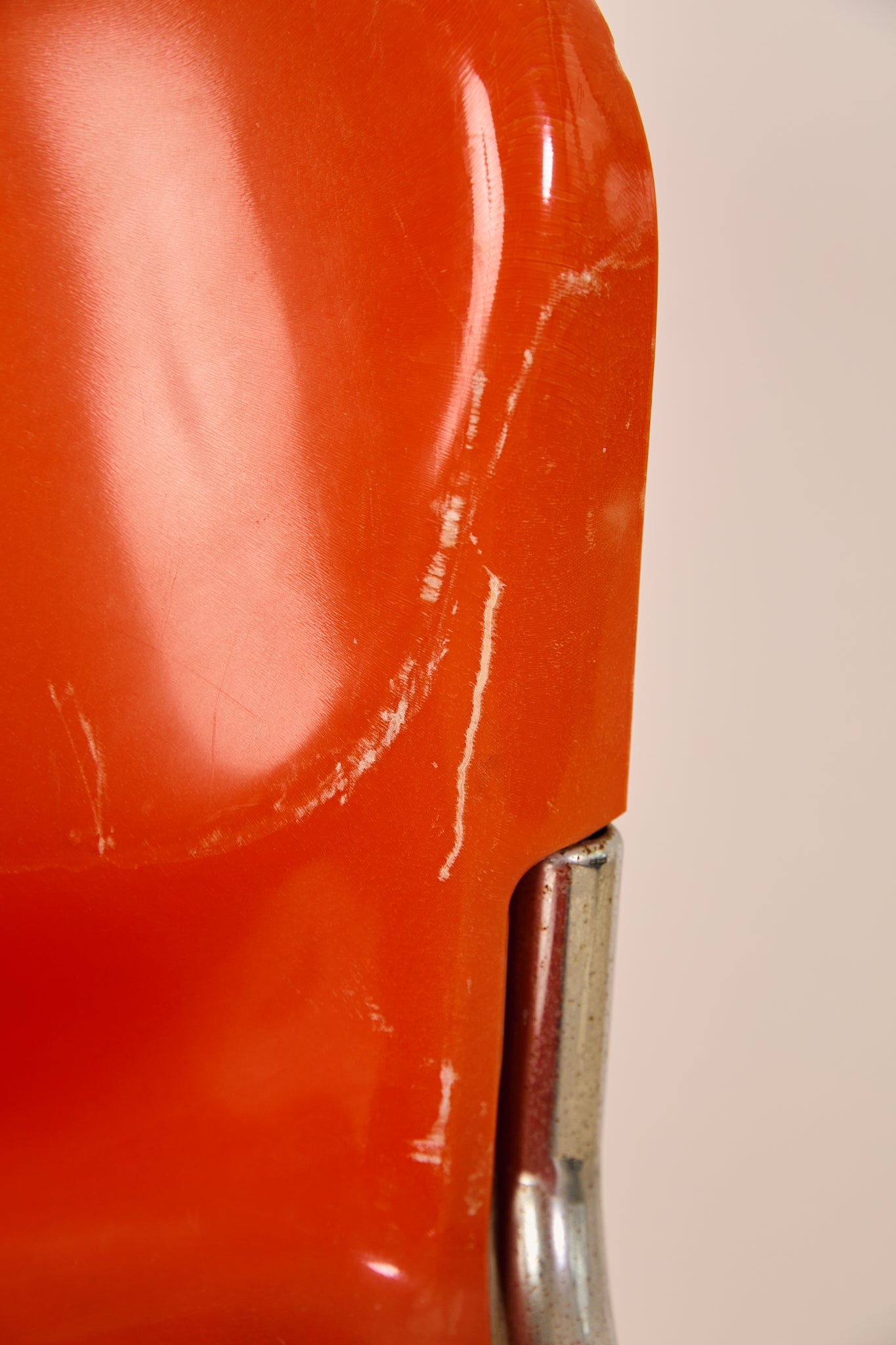 Set of x4 Orange Plastic Chairs