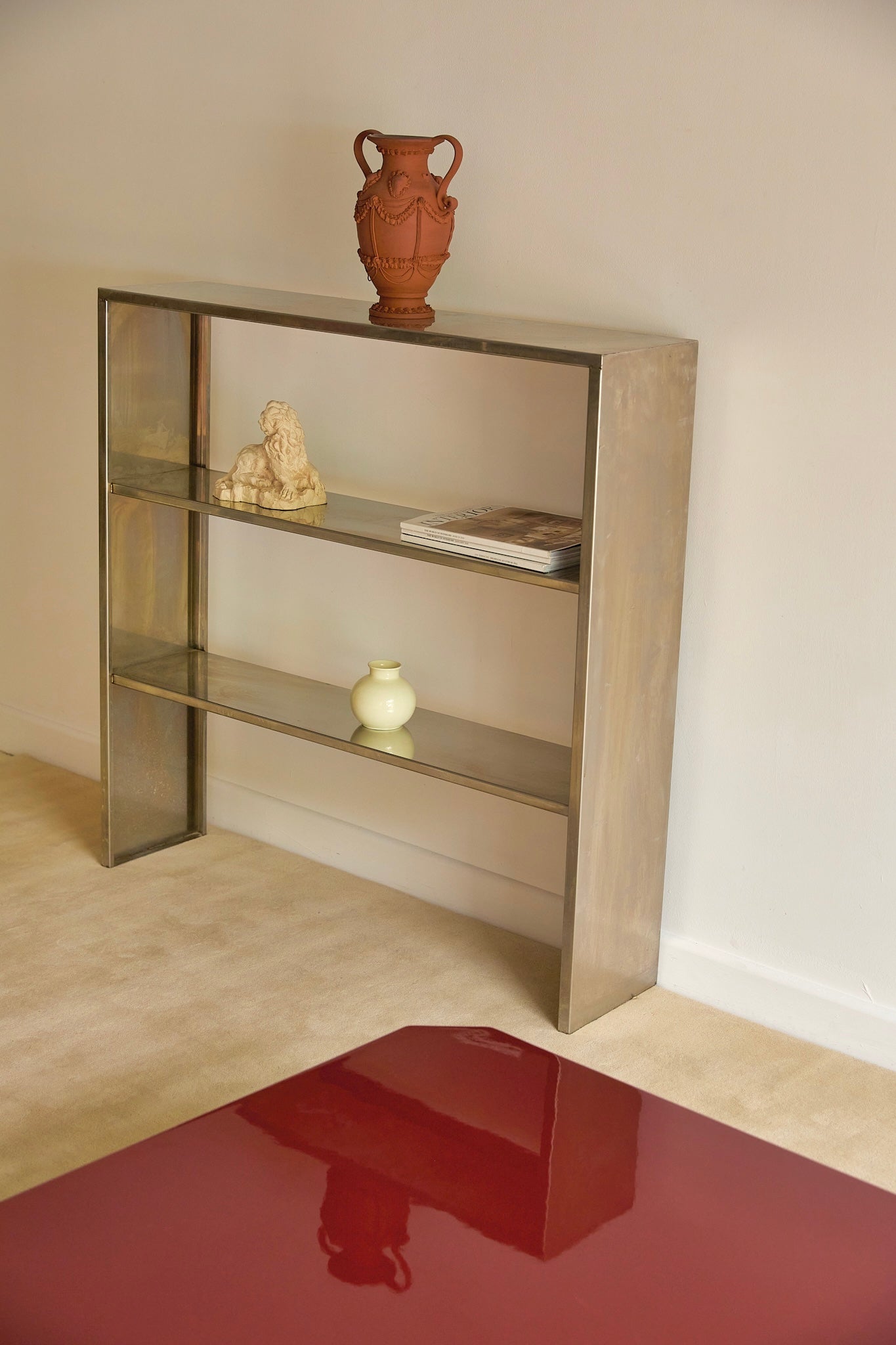 Industrial Minimalist Steel Console &amp; Low Bookcase