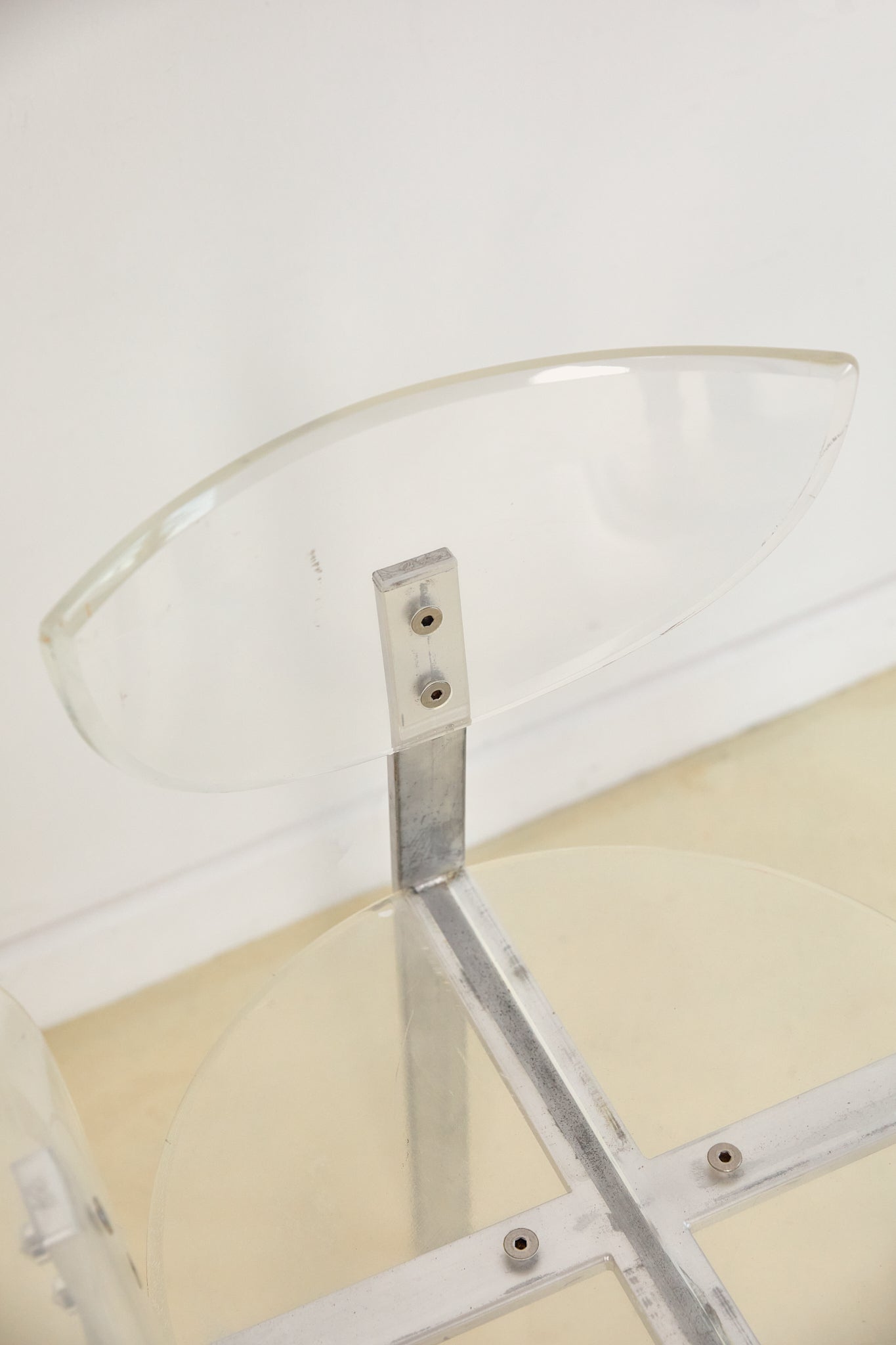 Set of x4 Lucite and Chrome 1980s Postmodern Dining Chairs