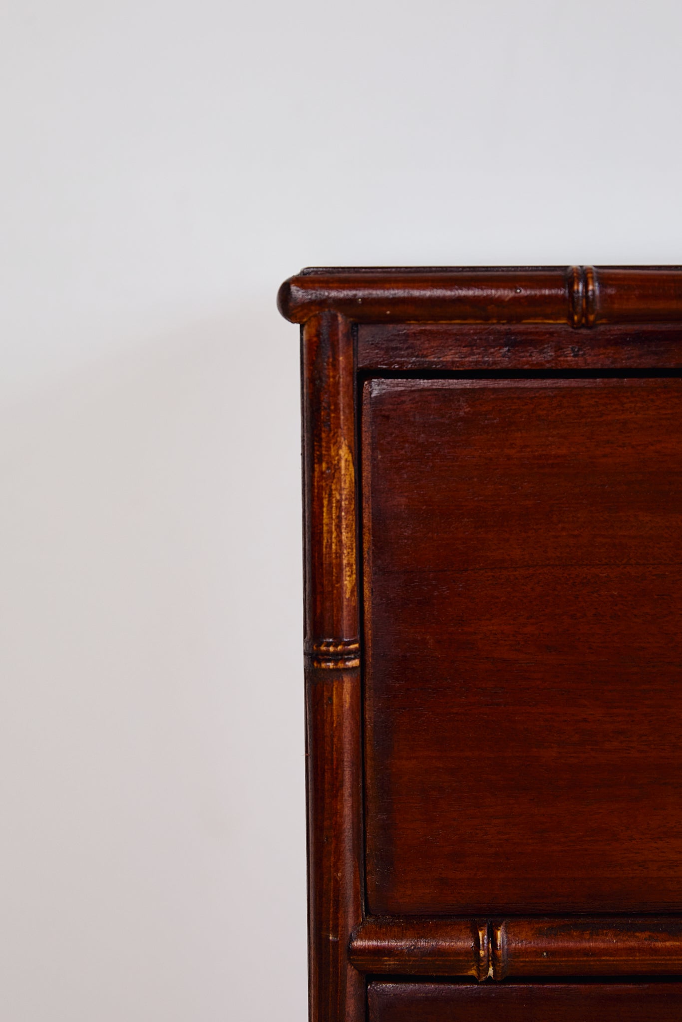 English 19th Century Chest Mahogany Chest With Faux Bamboo Trim