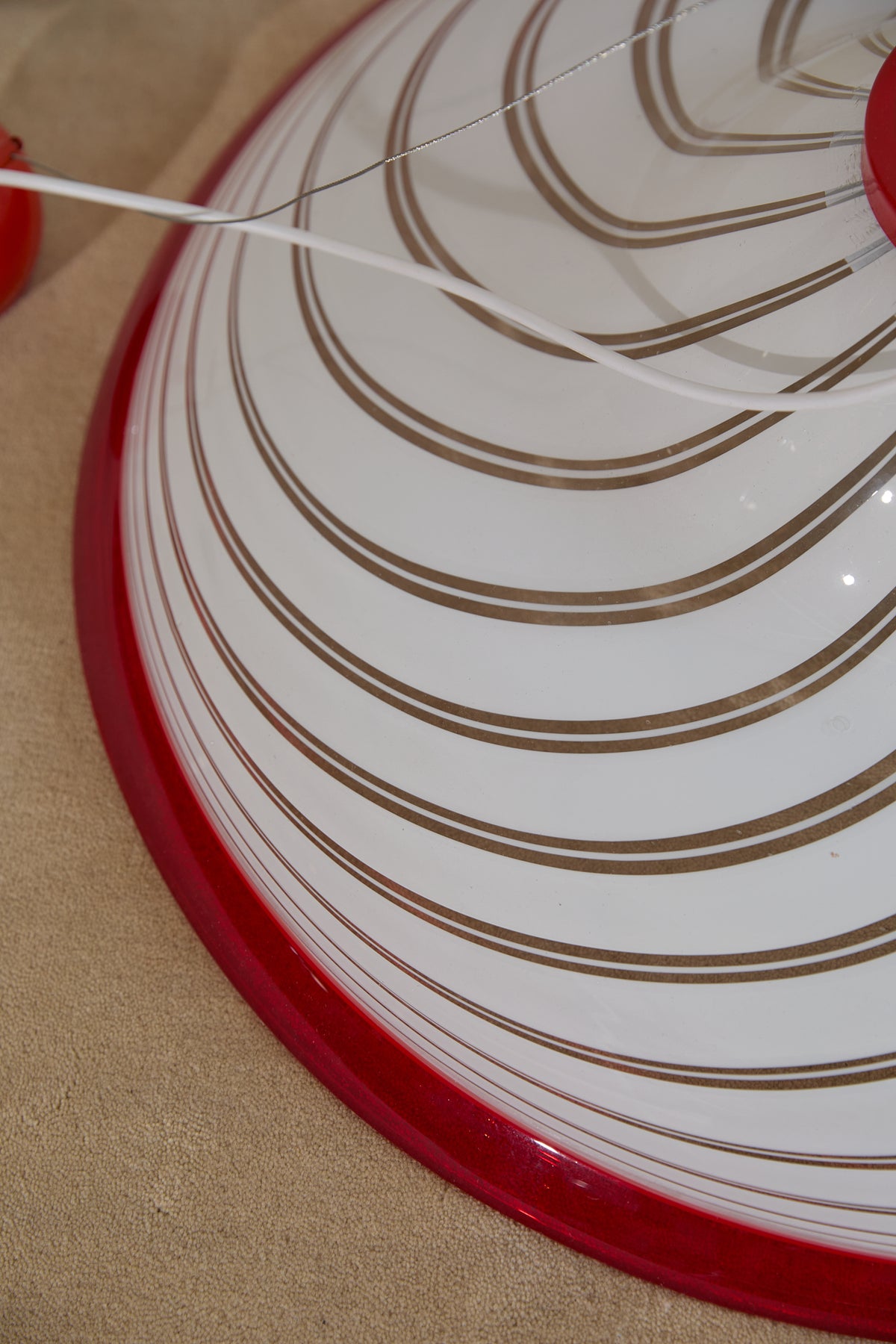 Vintage Mid-Century Murano Glass Space Age Swirl Pendant Light