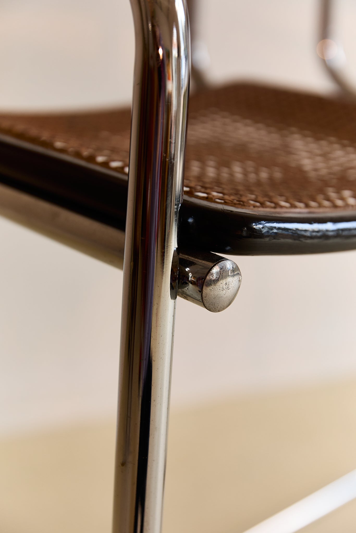 Pair of Cane and Chrome Bar Stools