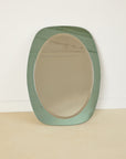 Mid-Century Mint Green Double Bevelled Mirror by Cristal Art, Italy 1960s