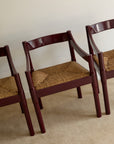 Set of x4 Carimate Carver Chairs in Burgundy