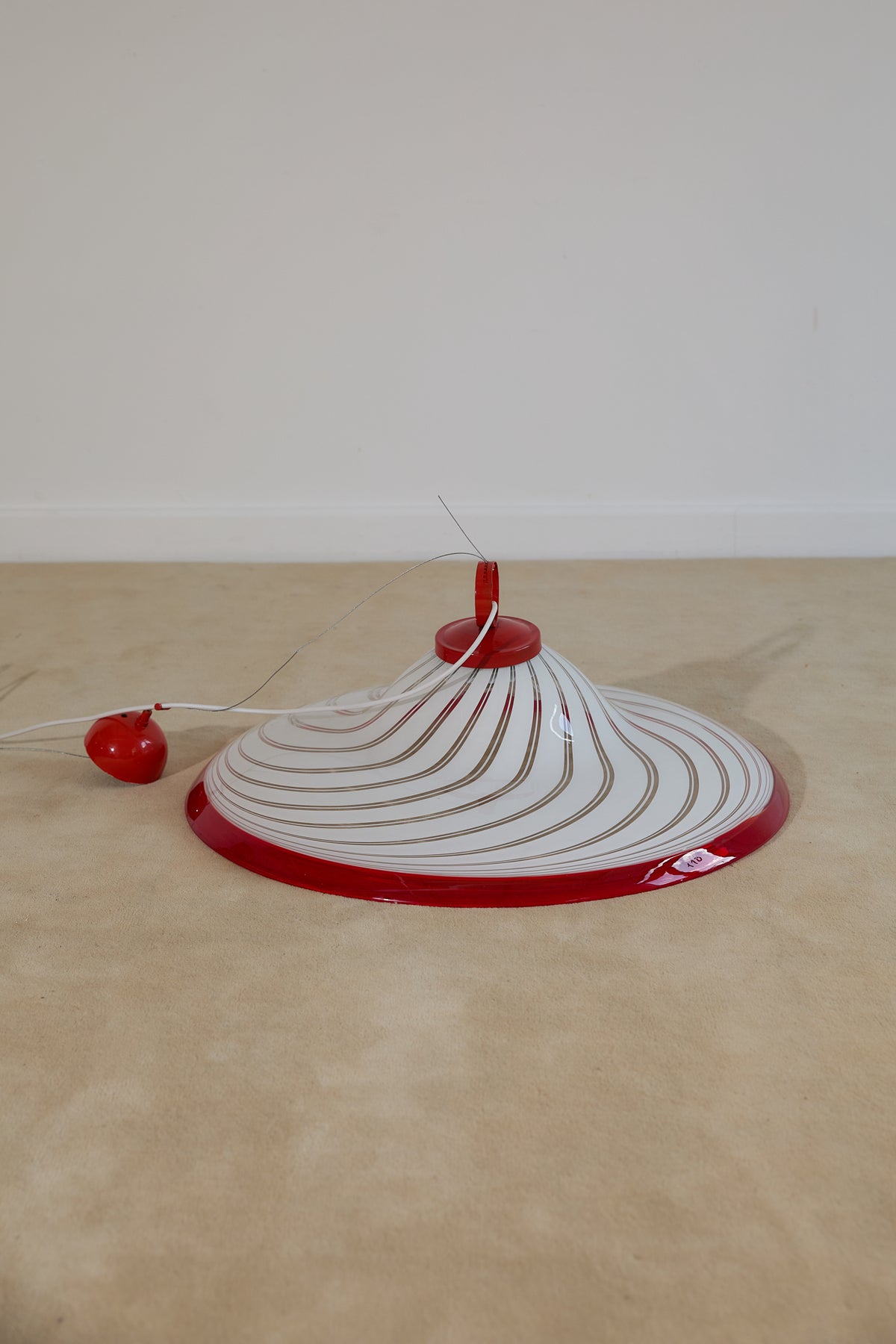 Vintage Mid-Century Murano Glass Space Age Swirl Pendant Light