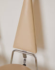 White Leather Geometric Dining Chairs By Rach Finazzi Set of x4