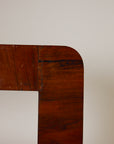 Italian Burl Wood Bookcase With Chrome Feet