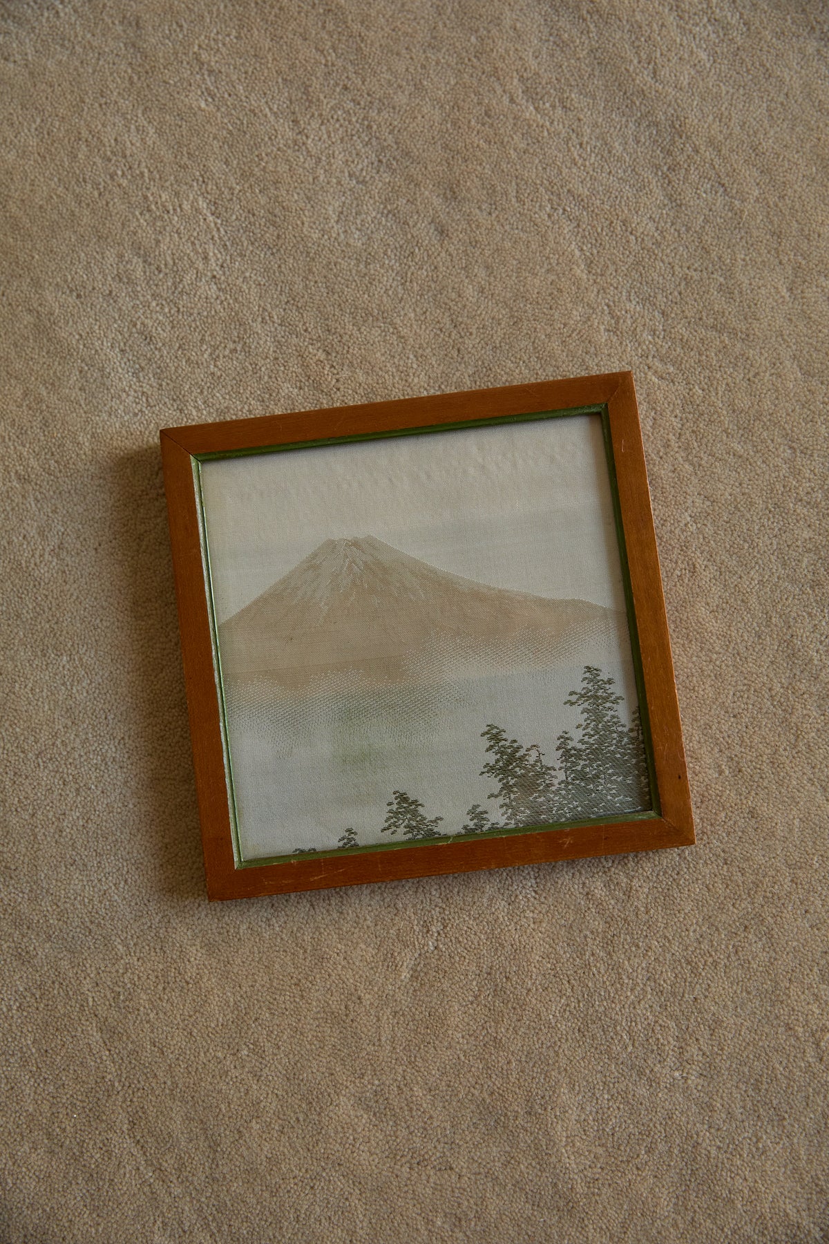 Vintage Japanese Hand-Embroidered Silk Landscape Art – Framed Set of 6