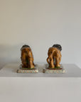 A Magnificent Pair of Vintage Medici-Style Pottery Lions
