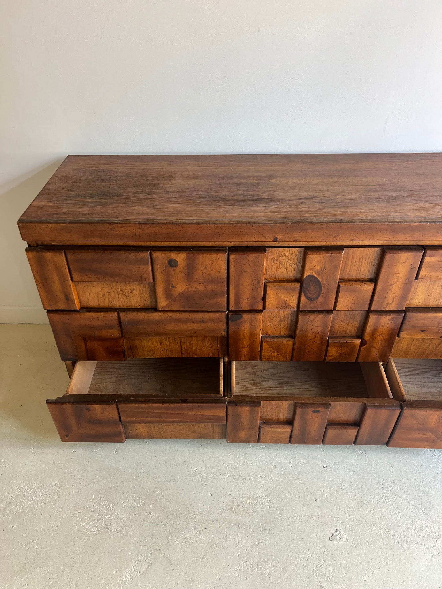 Lane Brutalist Mid Century Sideboard