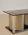 Chrome and Glass Coffee Table Forming Bar by Lodovico Acerbis