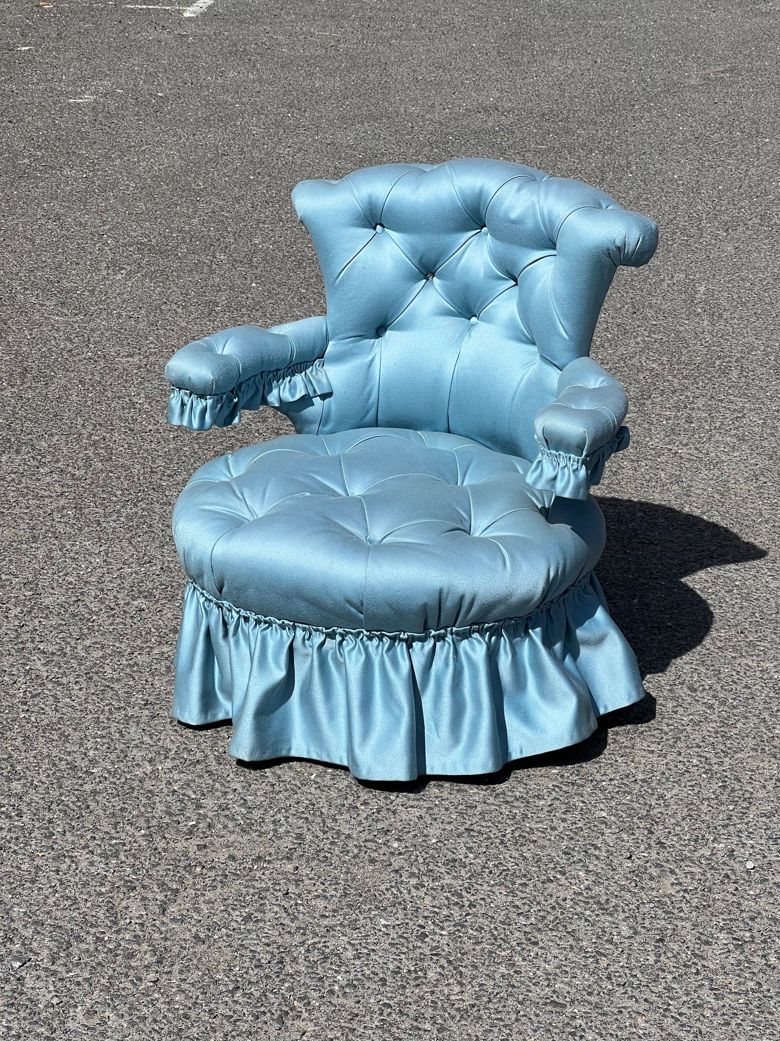 Baby Blue Ruffle Slipper Chair