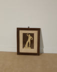 Vintage Classical Greek Nude Male Statue Photo – Ornate Geometric Parquet Framed Print