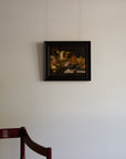 Gilded Still Life – Moody Vintage Oil Painting of Tea Service & Curiosities