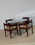 Set of x4 Carimate Carver Chairs in Burgundy