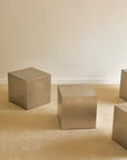 Mid-Century French Modernist Stainless Steel "Cube" Coffee / Side Tables Attributed to Maria Pergay