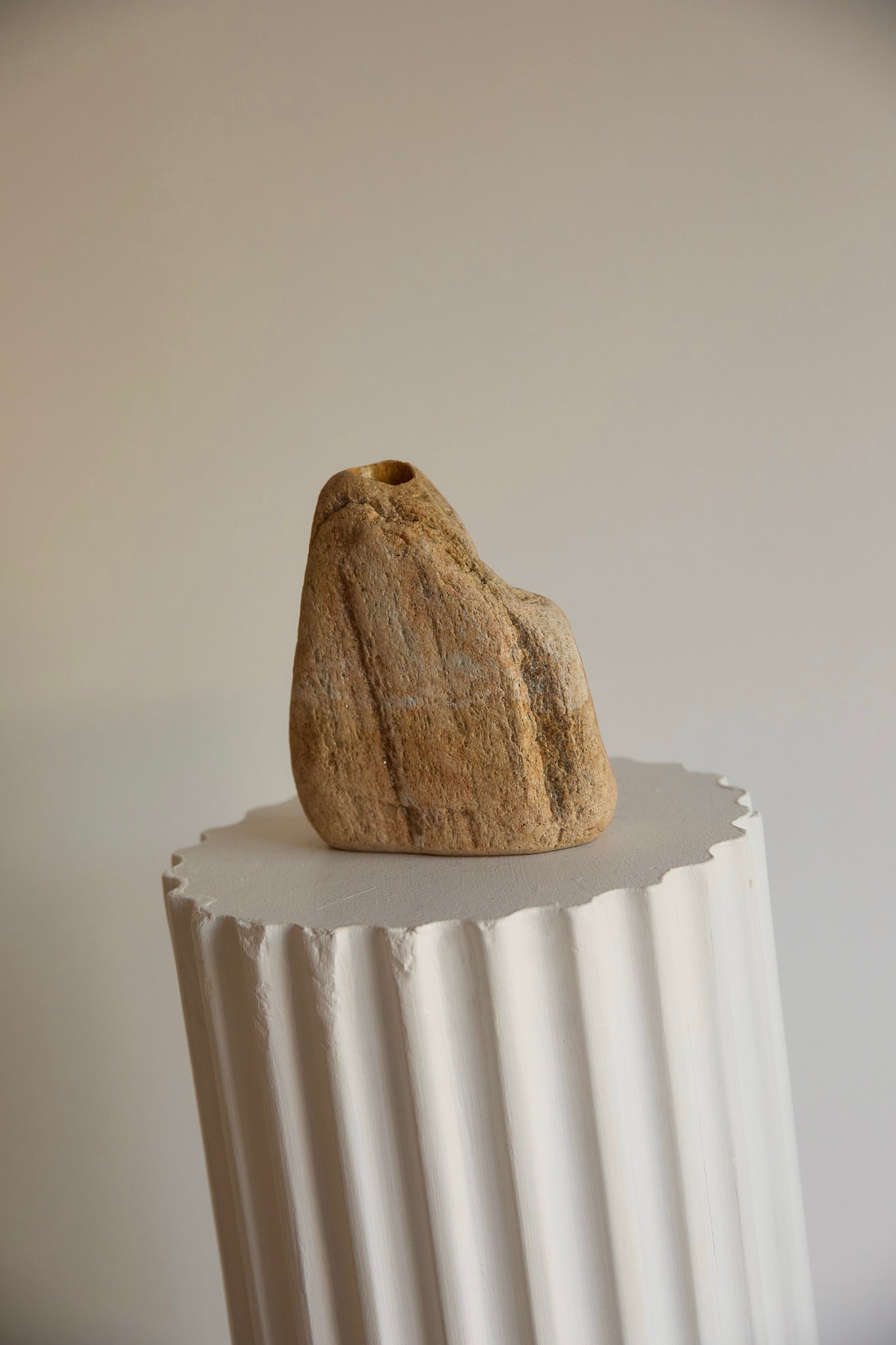 Hand-Carved Natural Stone Organic Form Bud Vase