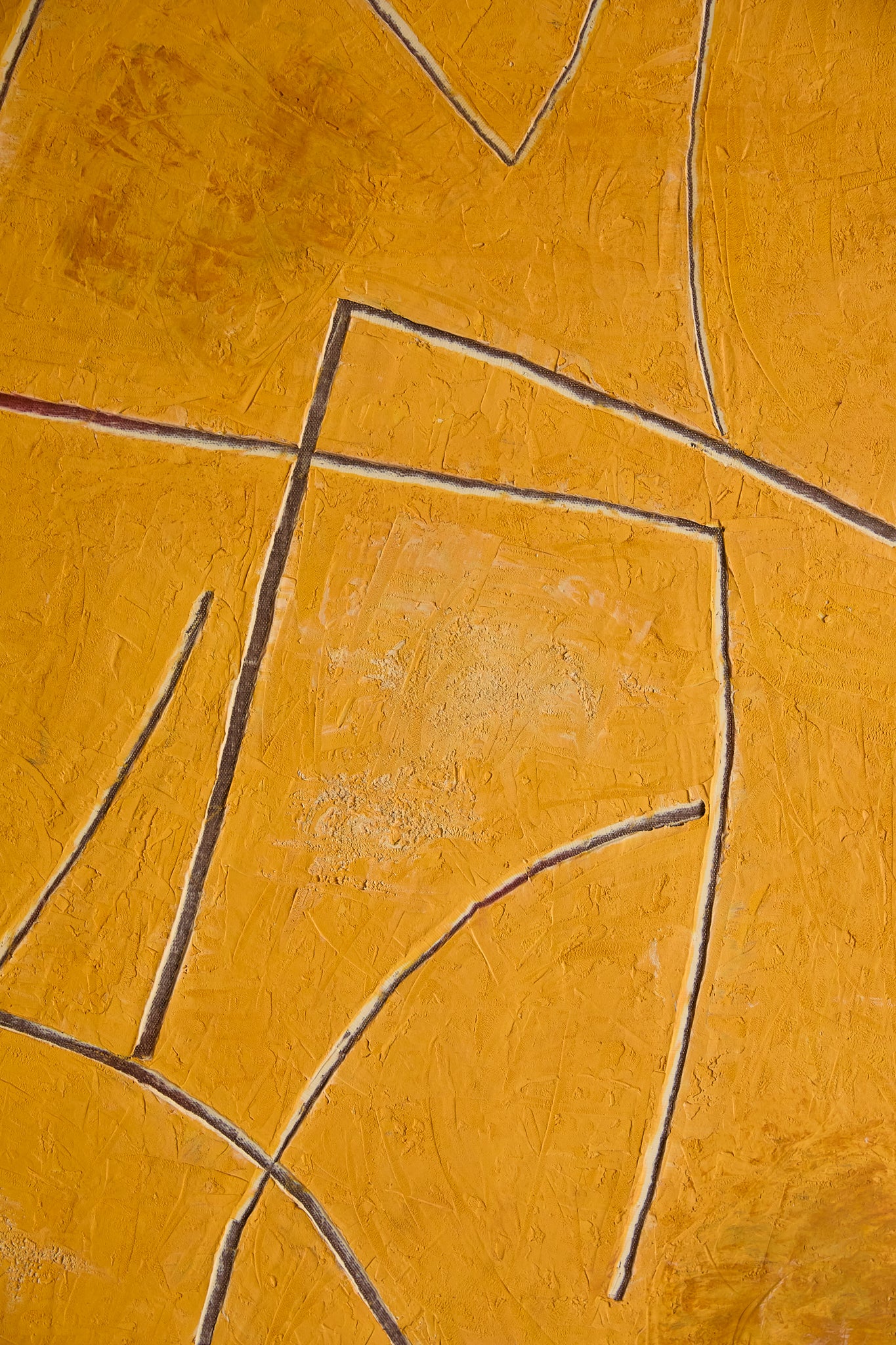 Georges Ferrato (b.1949) Large French Contemporary Abstract Painting Textured Ochre