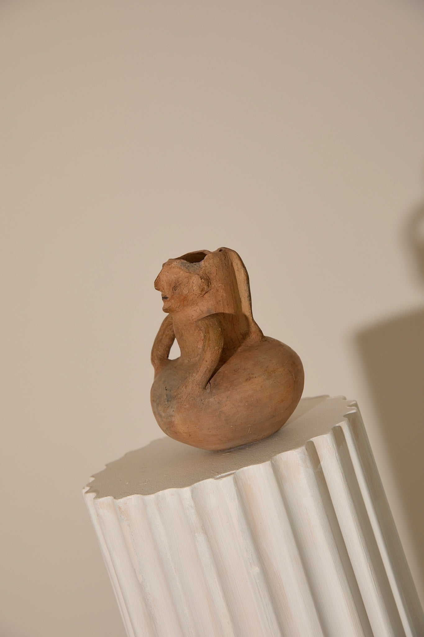 Pre-Columbian Style Anthropomorphic Terracotta Effigy Vessel