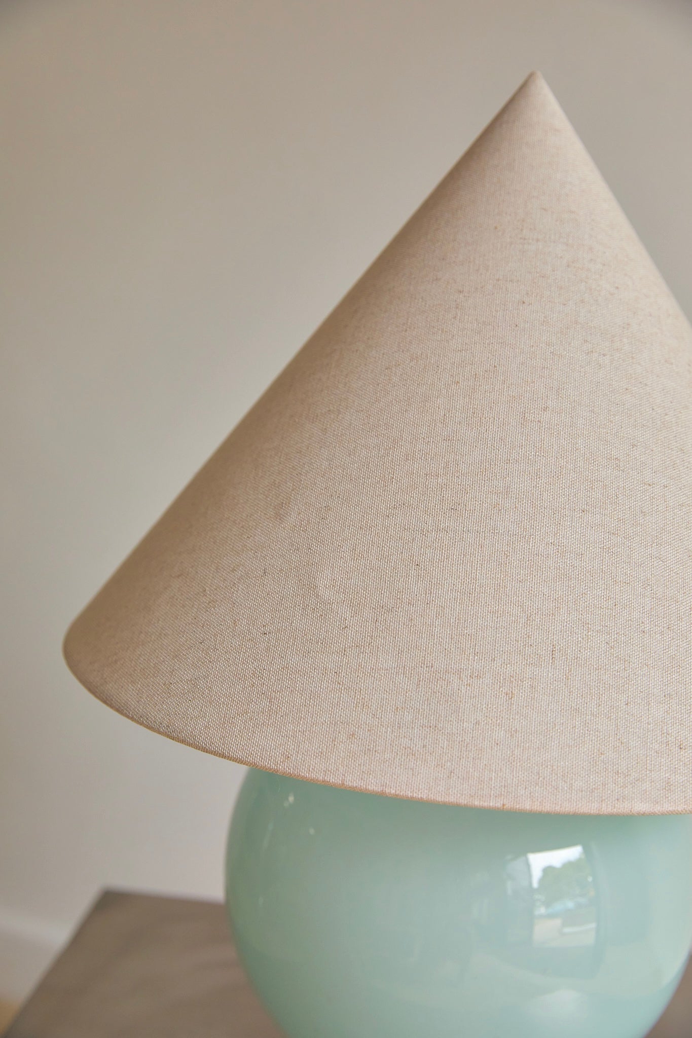 Vintage French Modernist Opaline Glass Table Lamp Attributed to Jacques Adnet (c. 1940s)