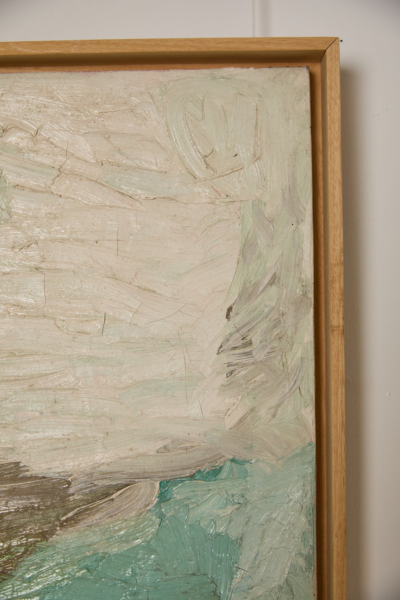 Thick Icy Toned Abstract Oil on Canvas