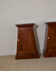 Pair of Vintage Tapered Wooden Pedestal Bedside Tables