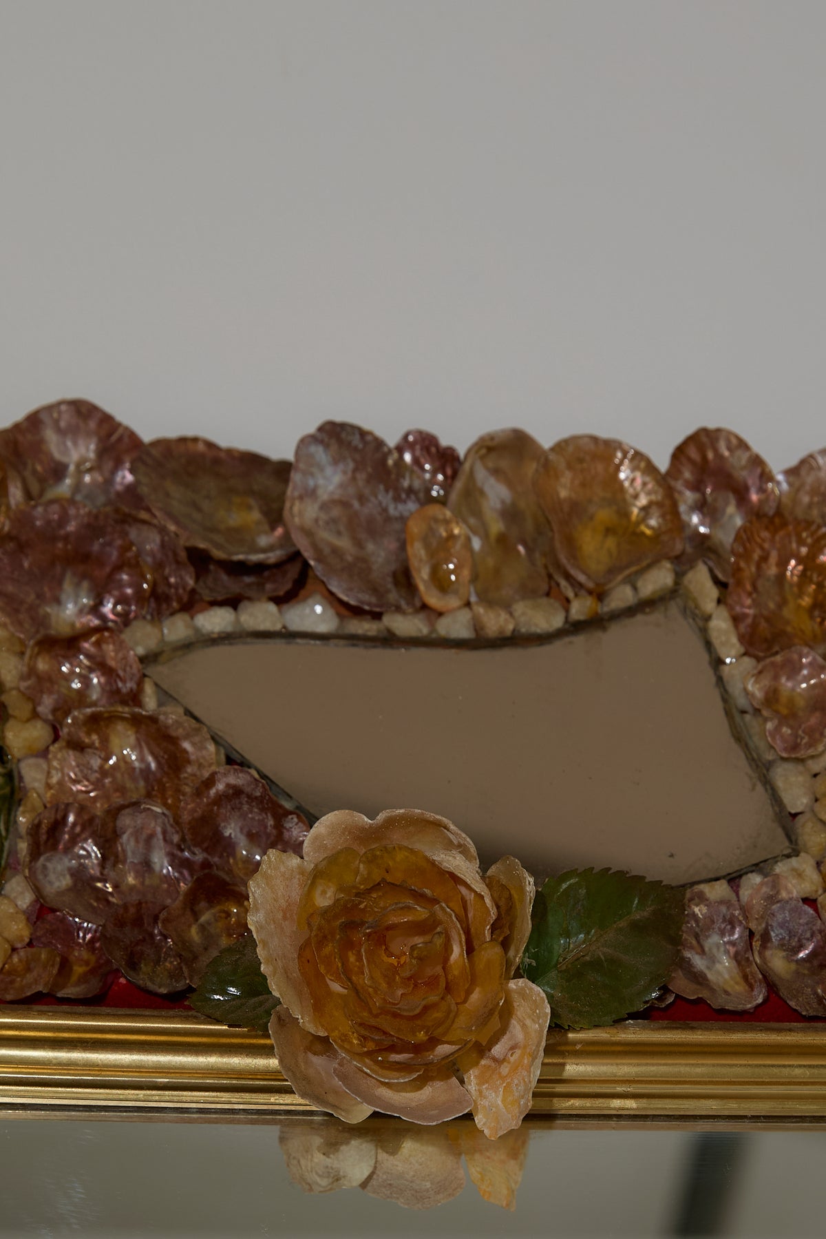 Saddle Oyster Shell Mosaic Mirror