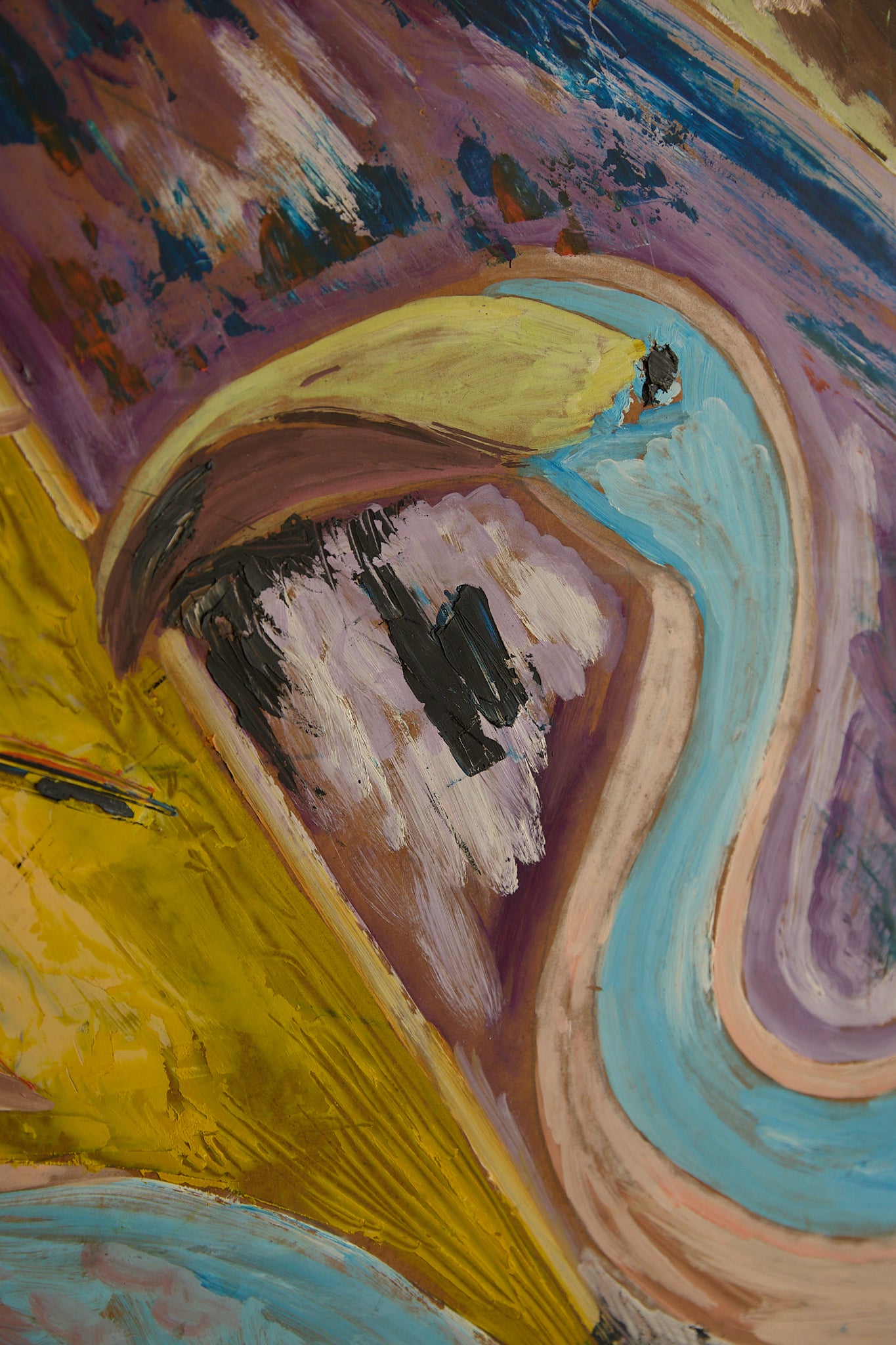Flamingo Expressionist Oil on Board