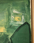 Green and Cream thick Oil on Canvas