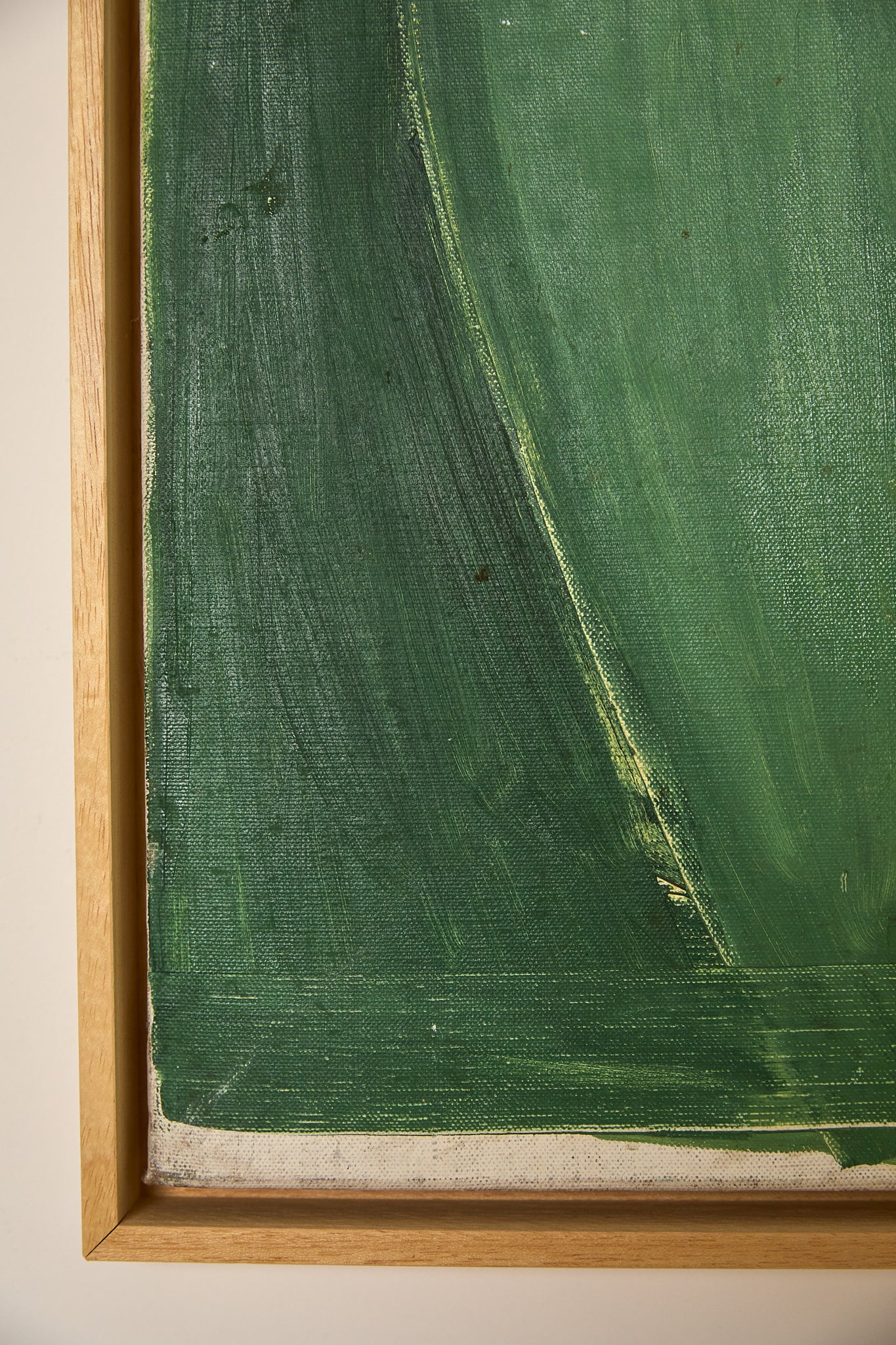 Green and Cream thick Oil on Canvas